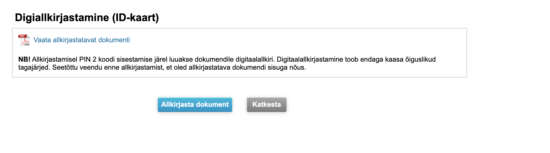 Allkirjastamise valikud